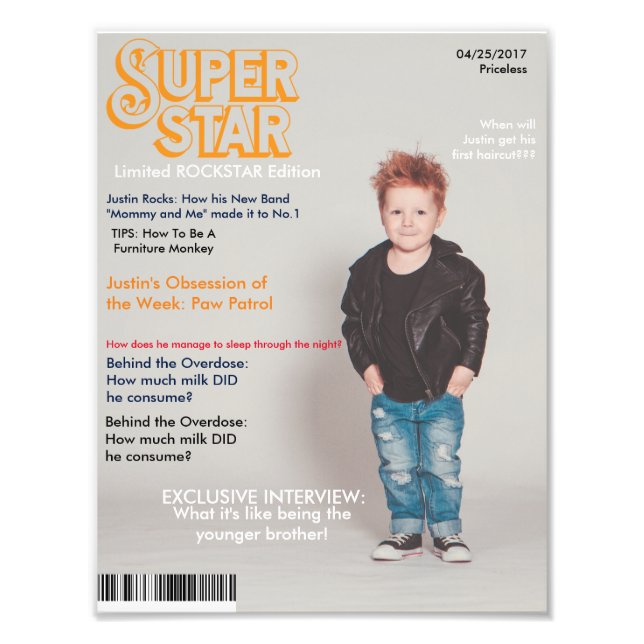 Birthday Keepsake Photo - Magazine Cover (Front)