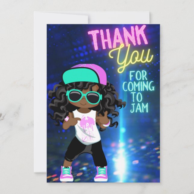 Birthday Kickback Thank You Card (Girl) (Front)