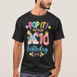 Birthday Kids Pop It I Am 10 Years Old 10th Birthd T-Shirt