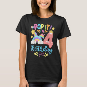 Birthday Kids Pop It I Am 4 Years Old 4th Birthday T-Shirt