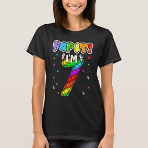 Birthday Kids Pop It I am 7 years old 7th Birthday T-Shirt