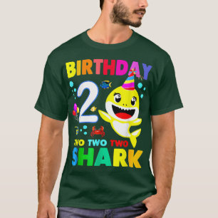 Birthday Kids Shark 2 Years Old 2nd Family T-Shirt