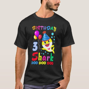 Birthday Kids Shark 3 Year Old 3rd Birthday Matchi T-Shirt