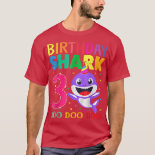 Birthday Kids Shark 3 Year Old 3rd Birthday Matchi T-Shirt