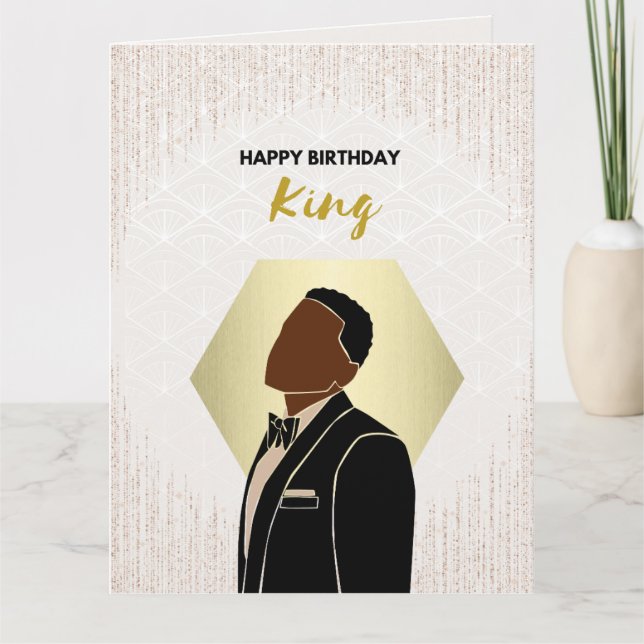 Birthday King | Black Greeting Card (Front)