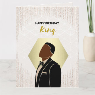 Birthday King | Black Greeting Card