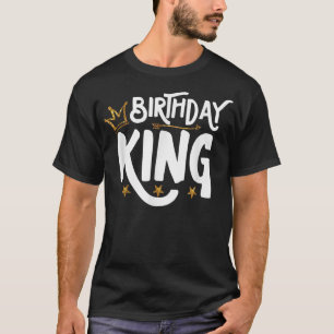 Birthday King Gold Crown  For Boys And Men Matchin T-Shirt