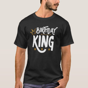 Birthday King Gold Crown For Boys And Men Matching T-Shirt