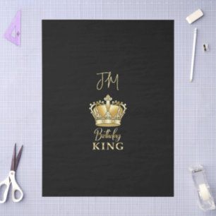 Birthday King Gold Crown Queen Luxury Monogram Tissue Paper