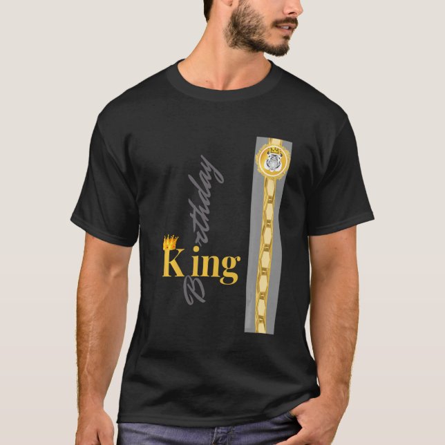 Birthday King Gold Crown Retro Classic For Boys Ki T-Shirt (Front)