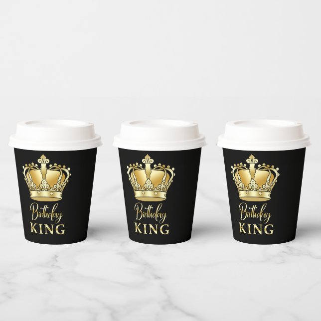 Birthday King Gold Crown Royal Queen Luxury Paper Cups (Multi)