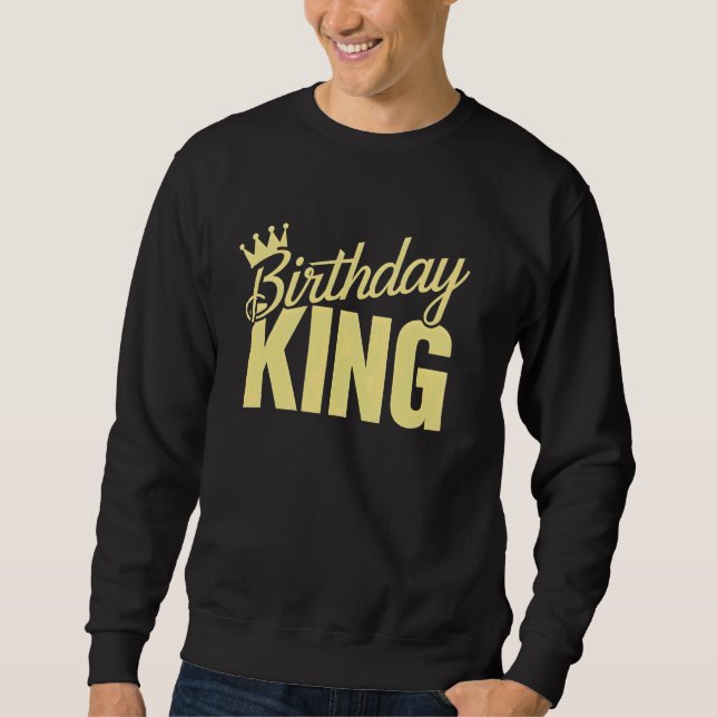 Birthday King Gold Crown Sweatshirt (Front)