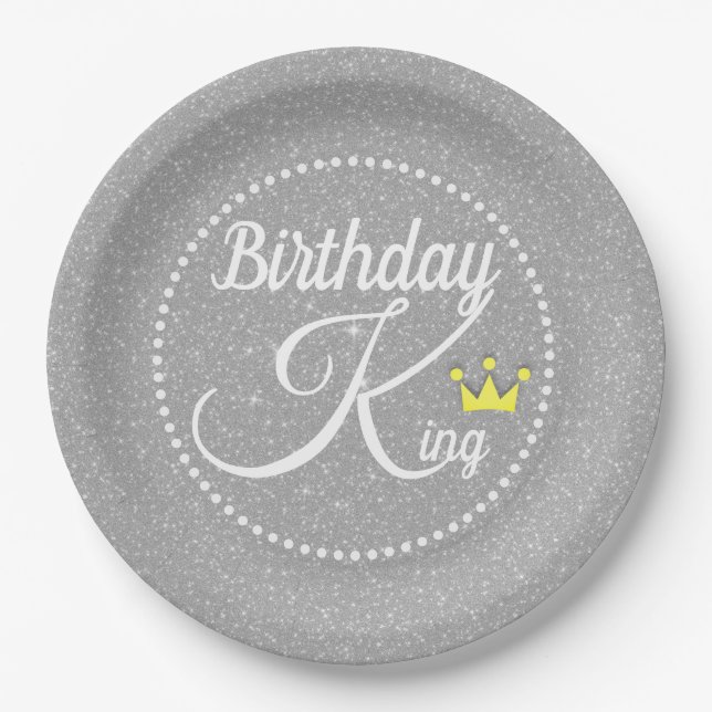 Birthday King Paper Plate (Front)