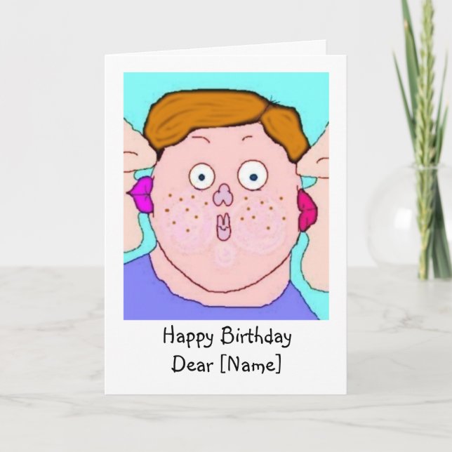 Birthday Kiss-See Custom Birthday Cards (Front)