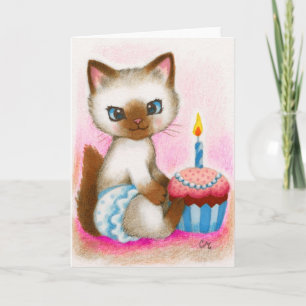 Birthday Kitten — Cute Cat Art Card