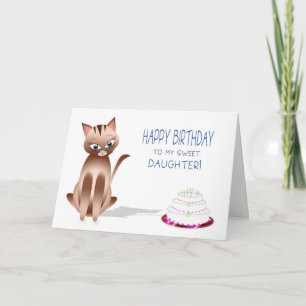 BIRTHDAY - Kitty Cat - Daughter Card