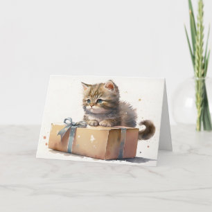 Birthday Kitty On a Box Card