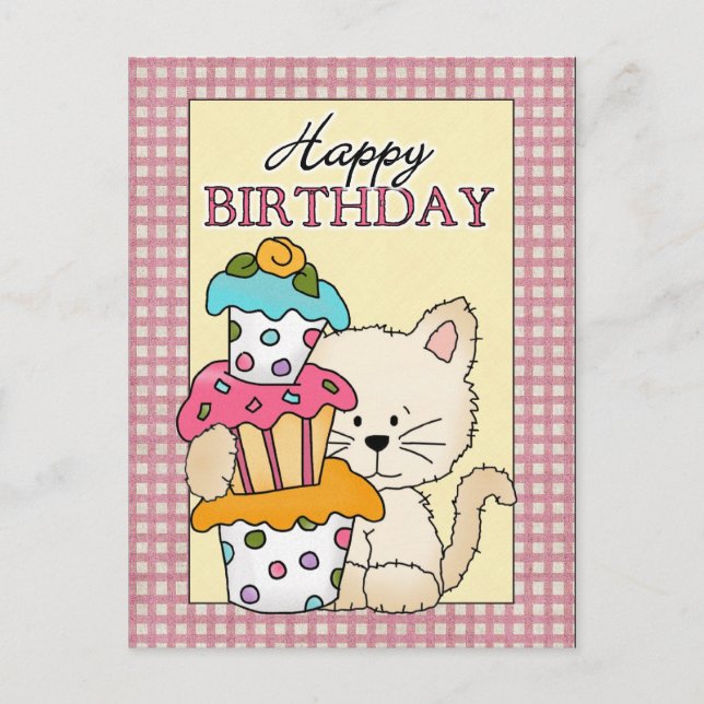 Birthday Kitty Postcard (Front)