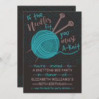 Birthday Knitting Bee Party | Funny Knitting Yarn