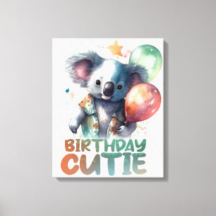 Birthday Koala Design Canvas Print
