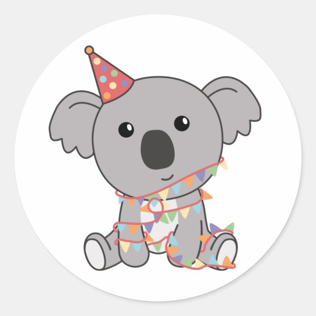 Birthday Koala For Kids A Birthday Classic Round S Classic Round Sticker (Front)