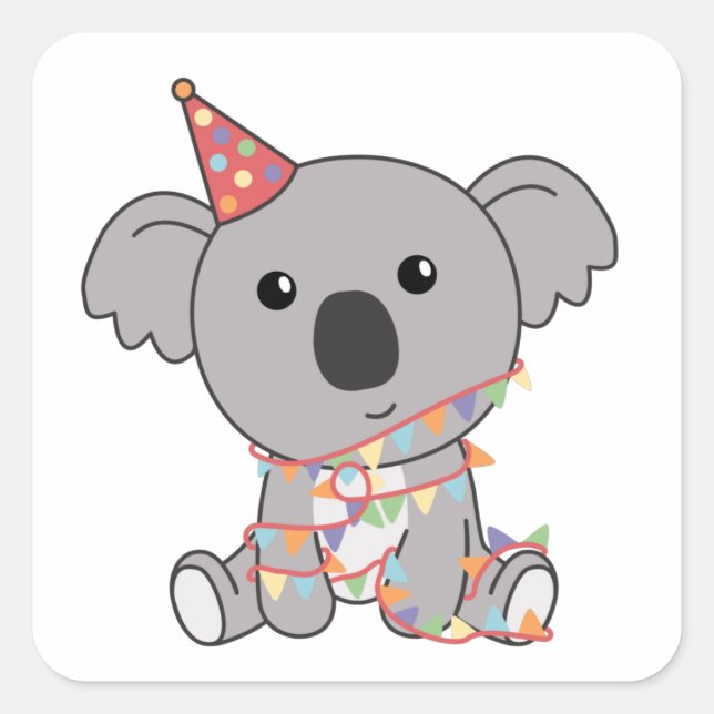 Birthday Koala For Kids A Birthday Square Sticker (Front)