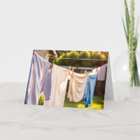 Birthday Laundry Hanging On Clothesline