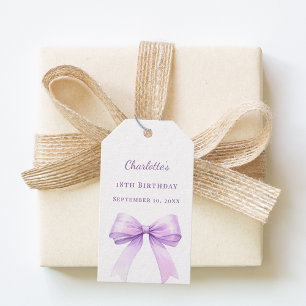 Birthday lavender bow DIY write by hand Gift Tags
