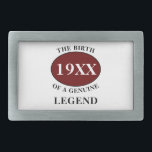 Birthday Legend Any Year Humour Father Black Red Belt Buckle<br><div class="desc">Fun any year "Birth Of A Legend" belt buckle for that special dad. Add the year,   as desired in the template field creating a unique 40th,  50th,  60th or any birthday celebration accessory. Team this up with the matching gifts,  party accessories,  and clothing available in our store www.zazzle.com/store/thecelebrationstore</div>