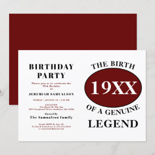 Birthday Legend Name Year Humour Birthday Father Invitation