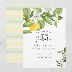 Birthday Lemons and Blooms Invitation