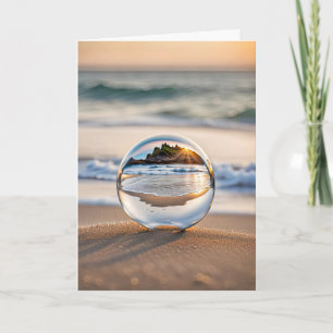 Birthday Lens Ball On Beach Card