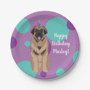 Birthday Leonberger  Paper Plate