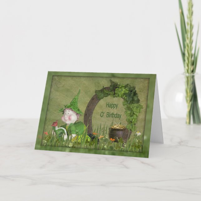 Birthday Leprechaun Card (Front)