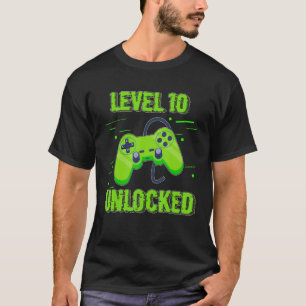 Birthday Level 10 Unlocked Video Games Controlle T-Shirt