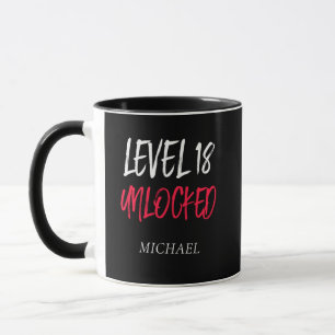 Birthday Level 18 Unlocked Black Combo Mug
