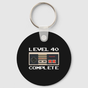 Birthday Level 40 Complete Video Gamer Key Ring