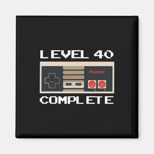 Birthday Level 40 Complete Video Gamer  Magnet (Front)