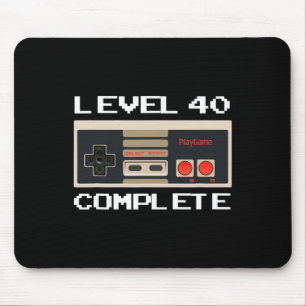 Birthday Level 40 Complete Video Gamer Mouse Mat
