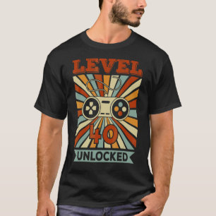 Birthday Level 40 Unlocked Video Game Birthday Men T-Shirt