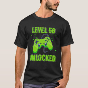 Birthday  Level 56 Unlocked Video Games Controller T-Shirt