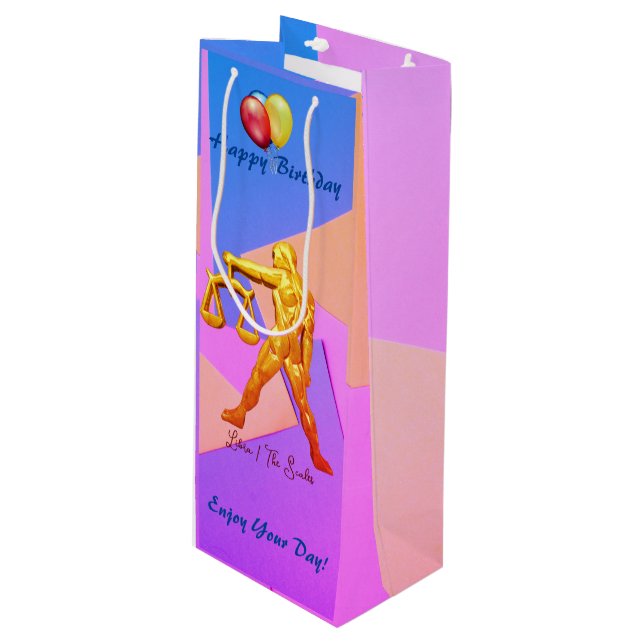 Birthday Libra /Sept 23 – Oct 22   Wine Gift Bag (Front Angled)