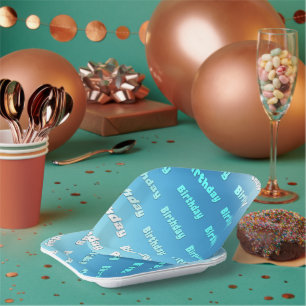 Birthday (light blue) paper plate