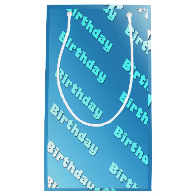 Birthday (light blue) small gift bag (Front)