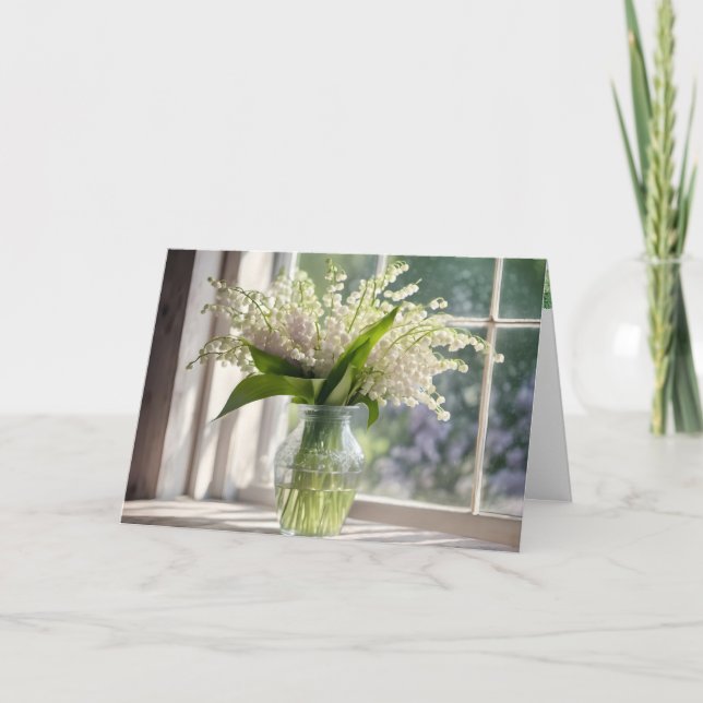 Birthday Lily of The Valley Bouquet Card (Front)