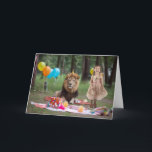 Birthday Lion Backdrop background Custom Photo   Card<br><div class="desc">This design may be personalised by choosing the Edit Design option. You may also transfer onto other items. Contact me at colorflowcreations@gmail.com or use the chat option at the top of the page if you wish to have this design on another product or need assistance. See more of my designs...</div>