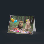 Birthday Lion Backdrop background Custom Photo   Card<br><div class="desc">This design may be personalised by choosing the Edit Design option. You may also transfer onto other items. Contact me at colorflowcreations@gmail.com or use the chat option at the top of the page if you wish to have this design on another product or need assistance. See more of my designs...</div>