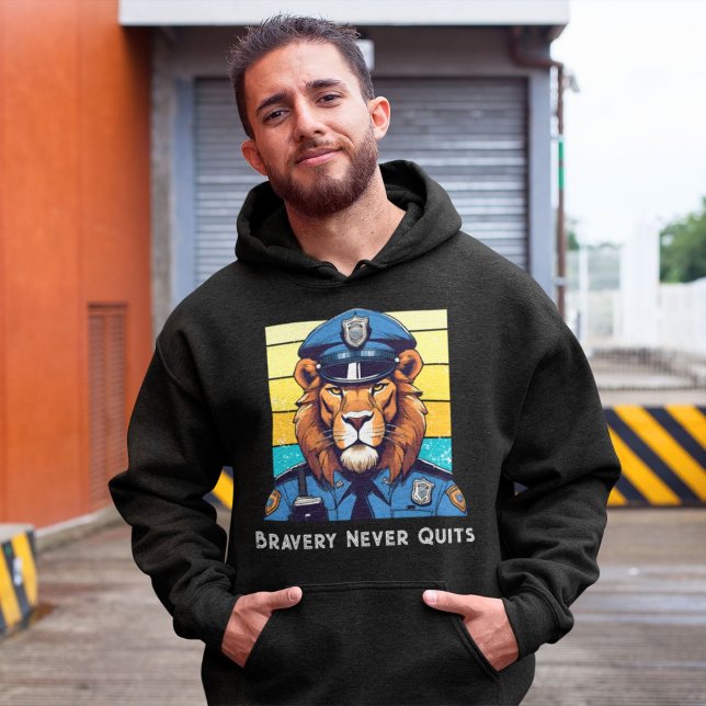 Birthday Lion Gift for Police Officers Dad Grandpa Hoodie (Birthday Lion Gift for Police Officers Dad Grandpa)