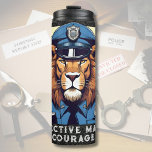 Birthday Lion Gift for Police Officers Dad Husband Thermal Tumbler<br><div class="desc">Stay warm on duty with our "Birthday Lion Gift for Police Officers Dad Husband" Thermal Tumbler. This sleek black tumbler features a cool retro lion in a police uniform theme, making it a unique and thoughtful birthday gift. Customisable text allows you to add a personal touch. Practical for hot and...</div>