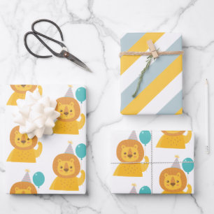 Birthday Lion Wrapping Paper Sheets